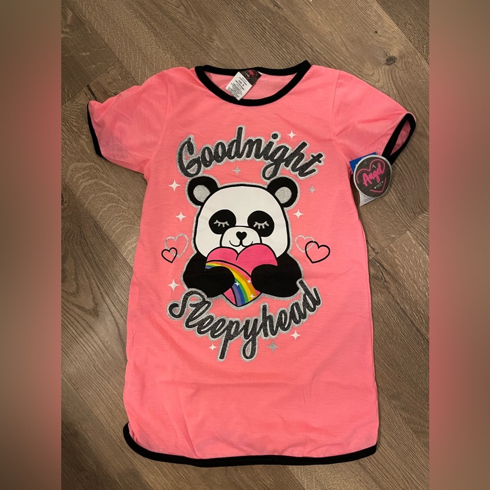 NWT Angel Face, neon panda nightgown, size 8